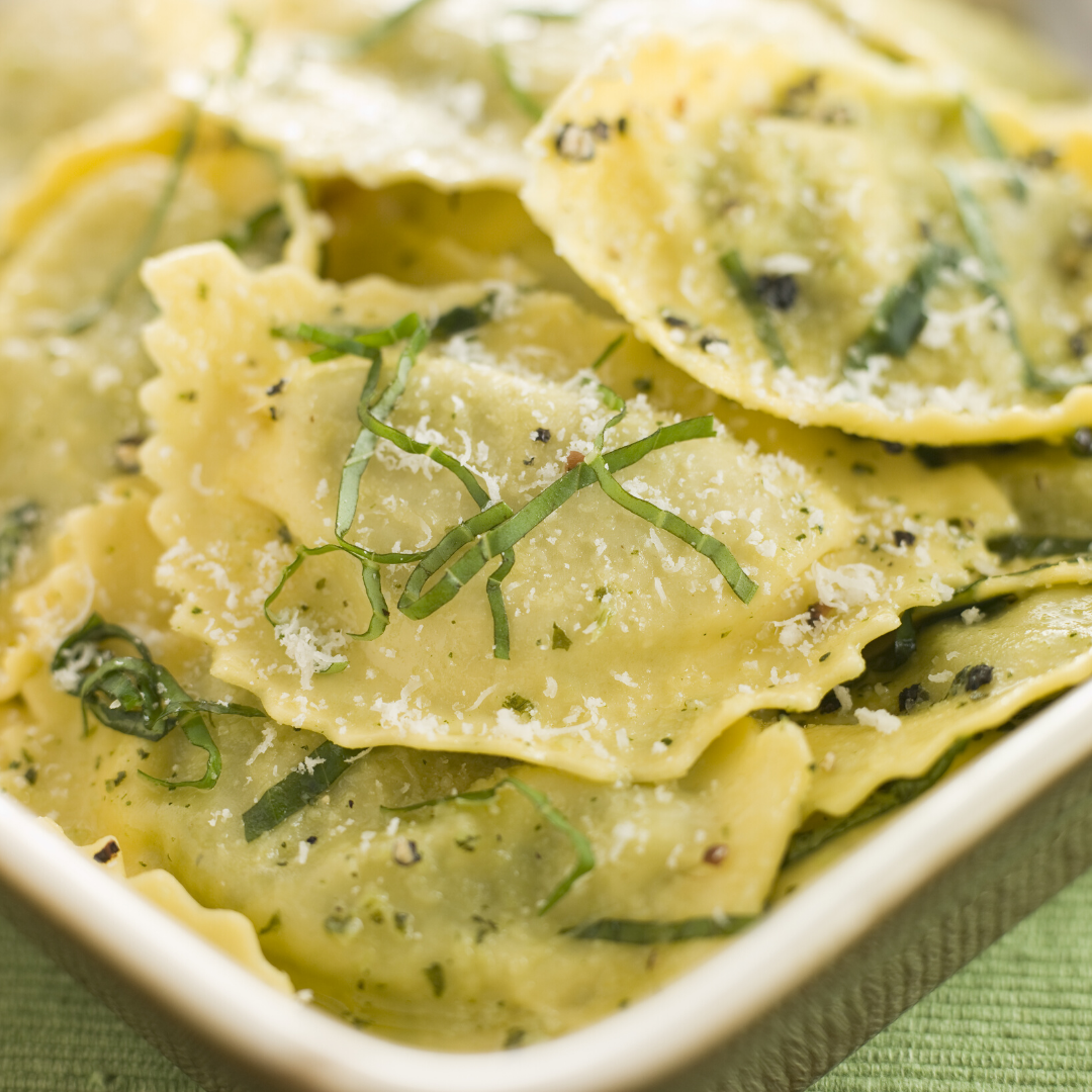 Herb and ricotta ravioli