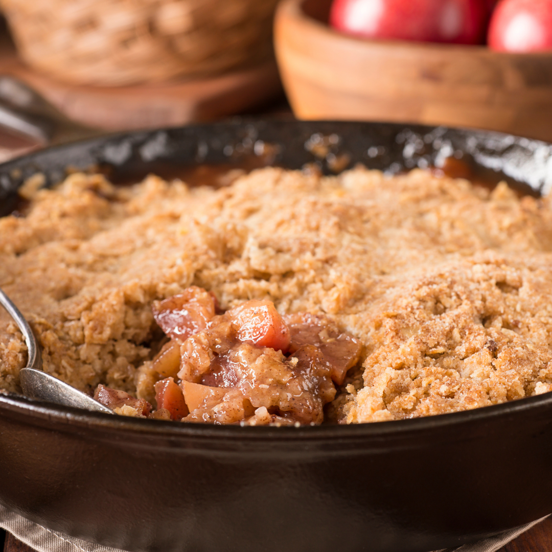 Apple Crumble with Salted Caramel Sauce