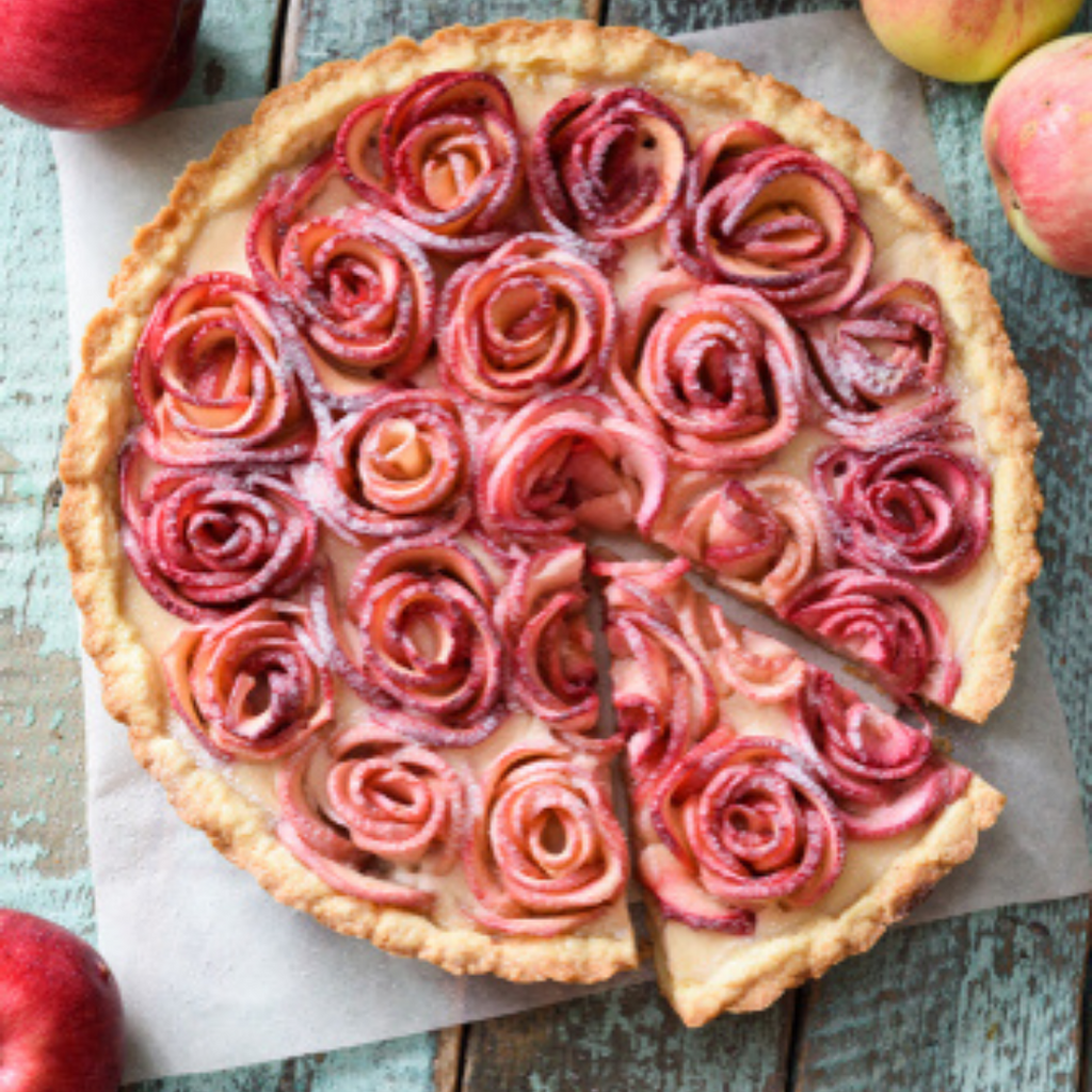 Apple rose tart recipe with in the loop english vermouth In the loop
