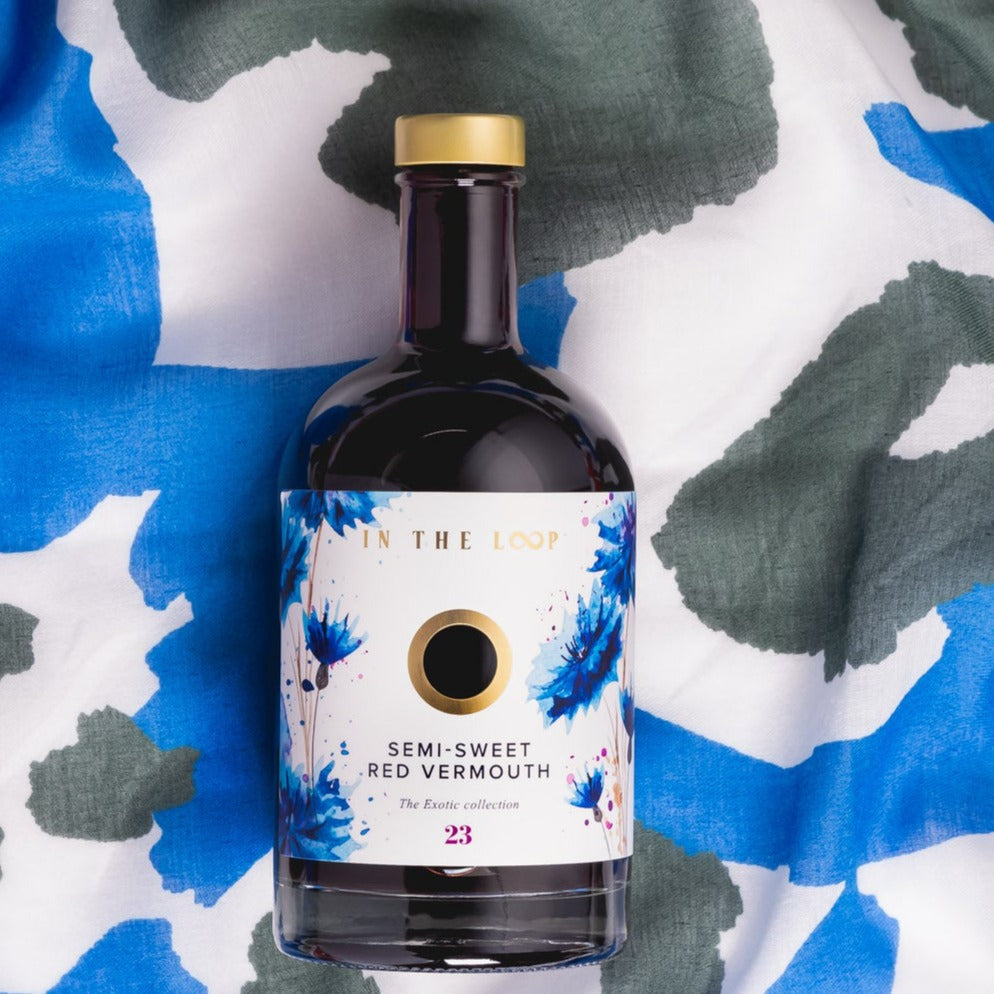 Semi-sweet red english vermouth made with english wine and exotic botanicals including fairtrade vanilla and tonka beans. 500ml bottle with gpi closure and botanical label